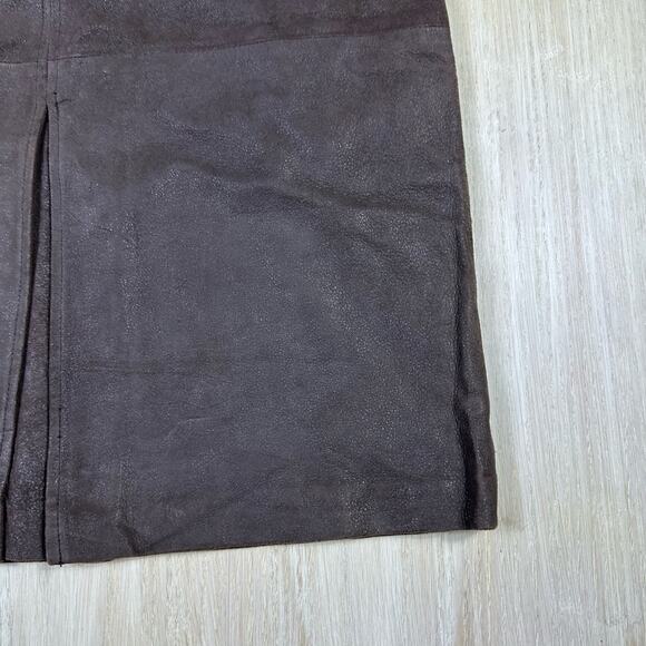 Pow Wow 100% Leather Classic Chic Elegant Workwear Professional Pencil Skirt 10 - Picture 2 of 13
